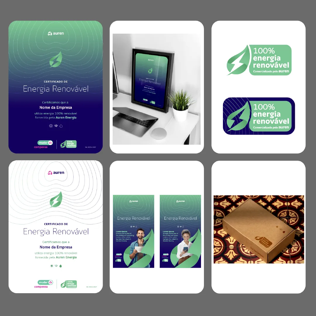 Auren, Renewable Energy certificate, seal and packaging